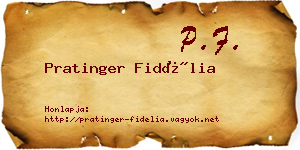 Pratinger Fidélia névjegykártya